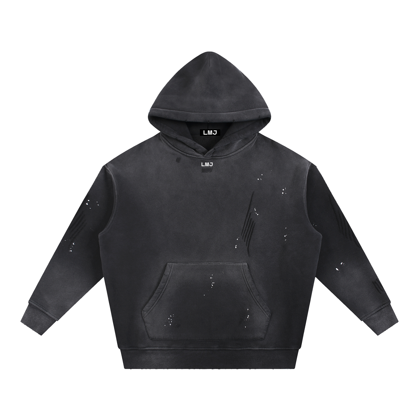 FIRST DROP REMIX Vintage Washed Frayed Fleece Hoodie