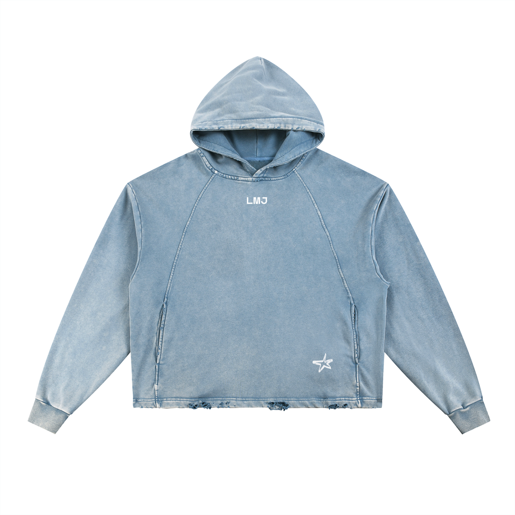 BORN TO CHANGE Vintage Washed Frayed-Hem Hoodie
