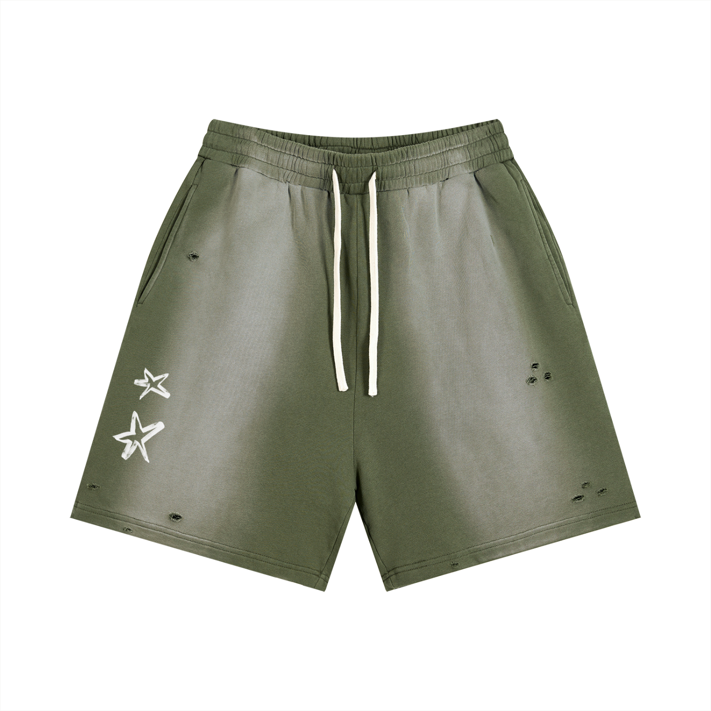 BORN TO CHANGE Sun Fade Distressed Shorts