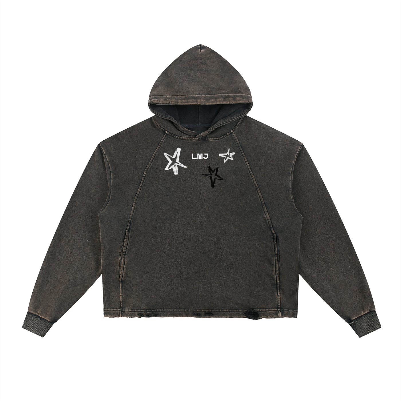 BORN TO CHANGE Vintage Washed Frayed-Hem Hoodie