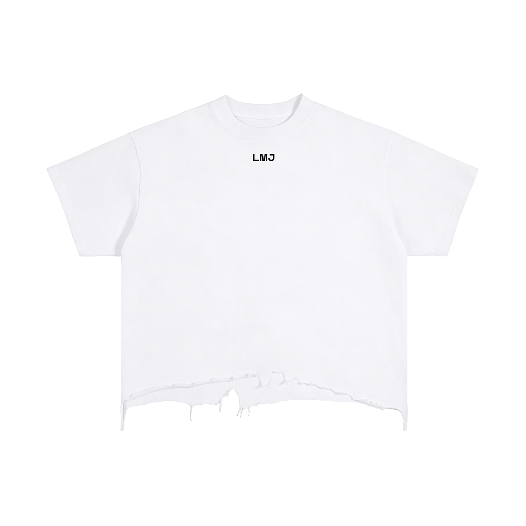BORN TO CHANGE Vintage Wash Boxy Distressed Hem T-Shirt