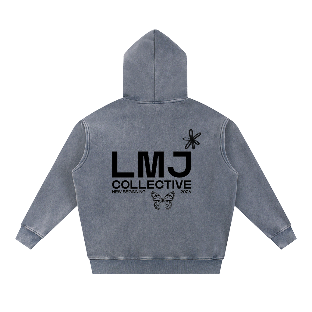 NEW BEGINNING 2026 Snow Wash Fleece Oversize Hoodie