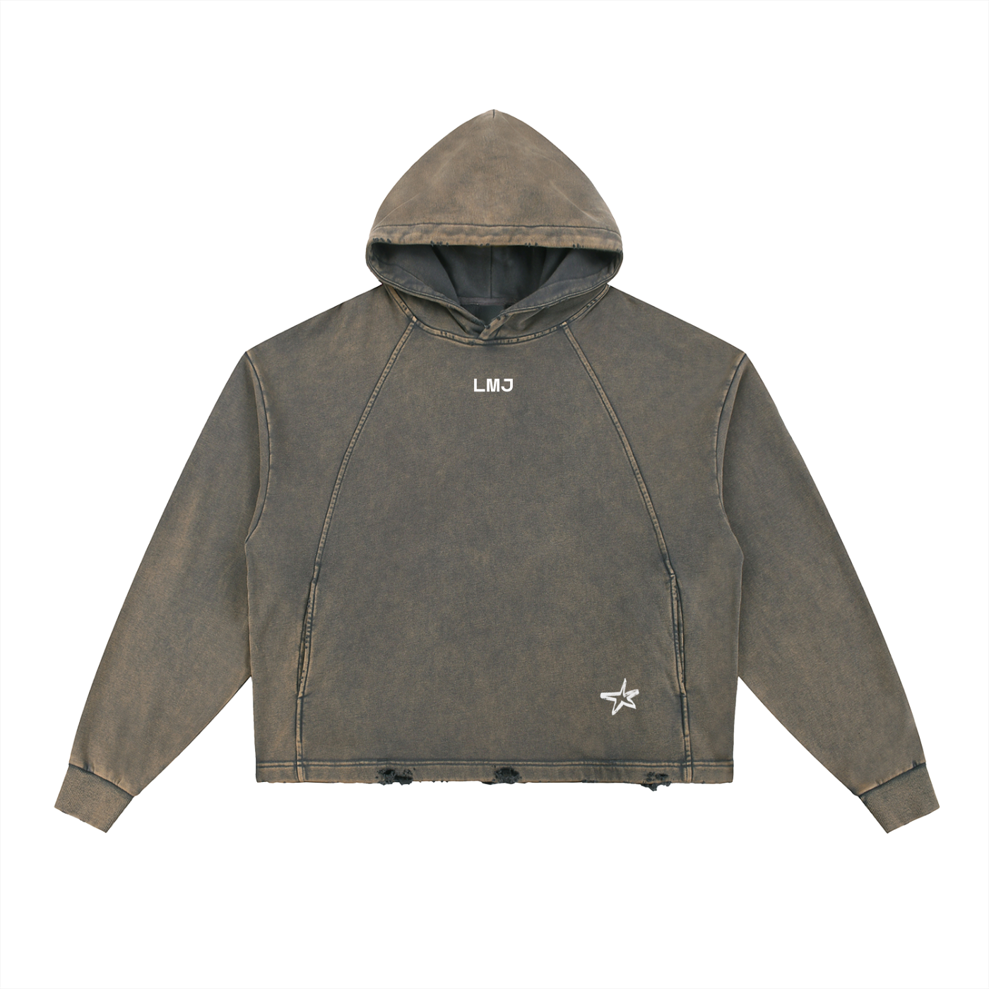 BORN TO CHANGE Vintage Washed Frayed-Hem Hoodie