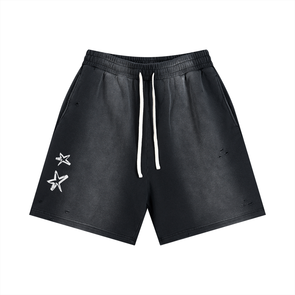 BORN TO CHANGE Sun Fade Distressed Shorts