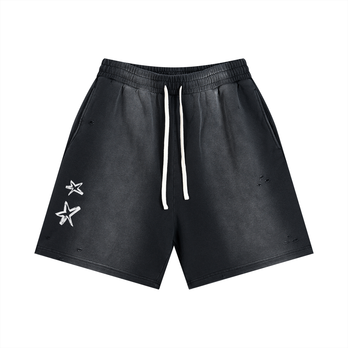 BORN TO CHANGE Sun Fade Distressed Shorts