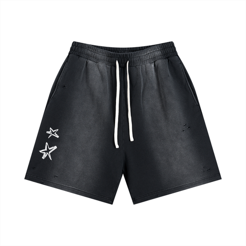 BORN TO CHANGE Sun Fade Distressed Shorts