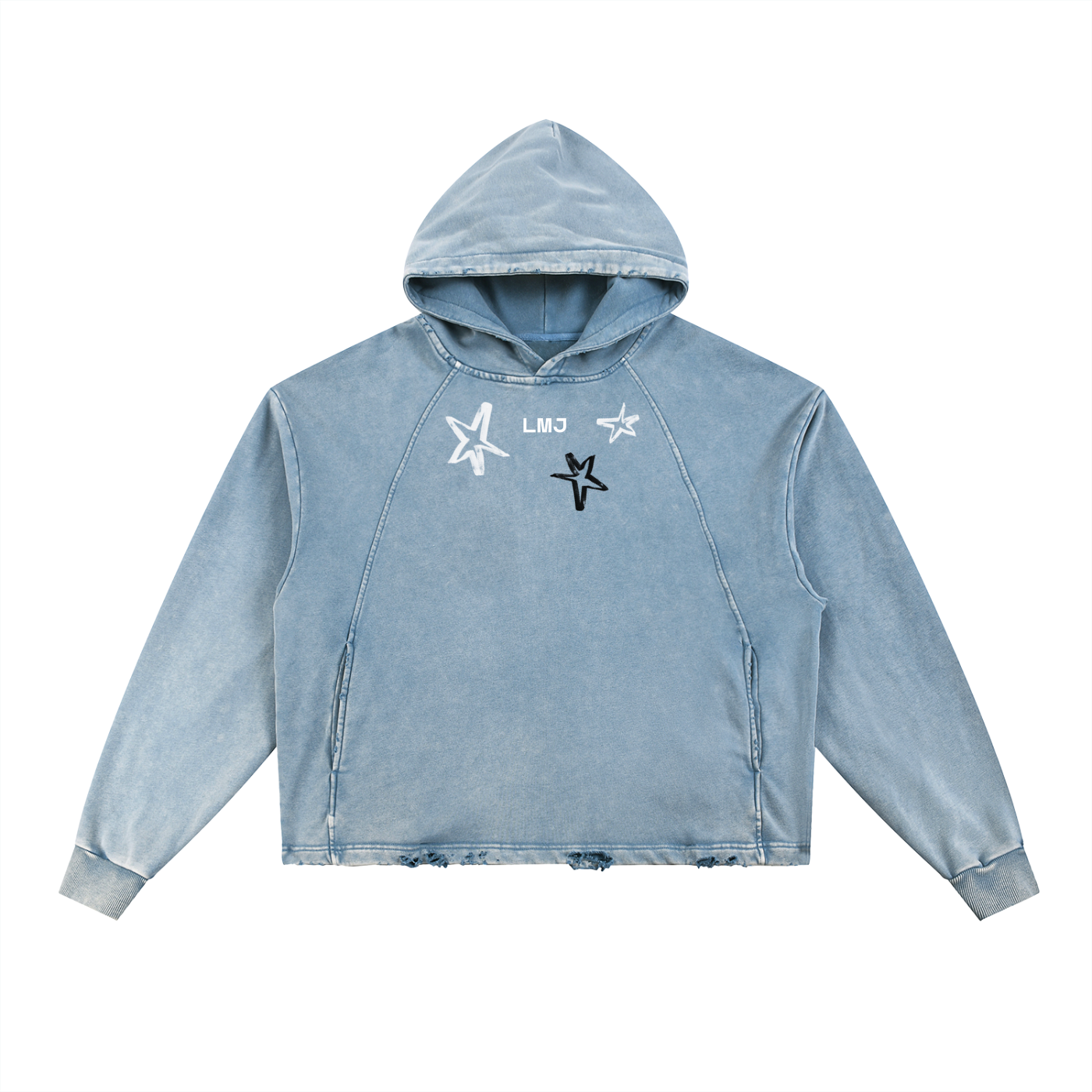 BORN TO CHANGE Vintage Washed Frayed-Hem Hoodie