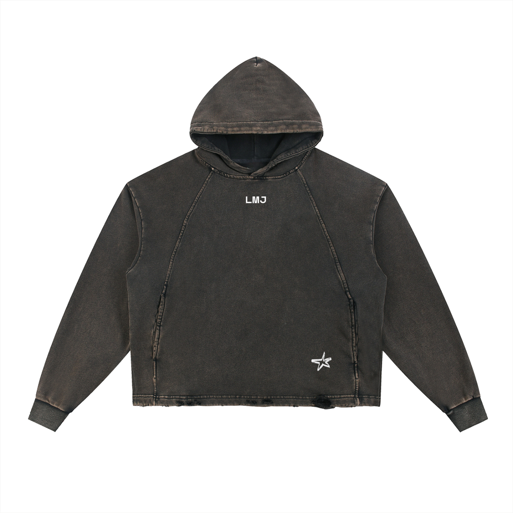 BORN TO CHANGE Vintage Washed Frayed-Hem Hoodie