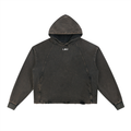 PROTECTING MY PEACE Vintage Washed Frayed-Hem Hoodie