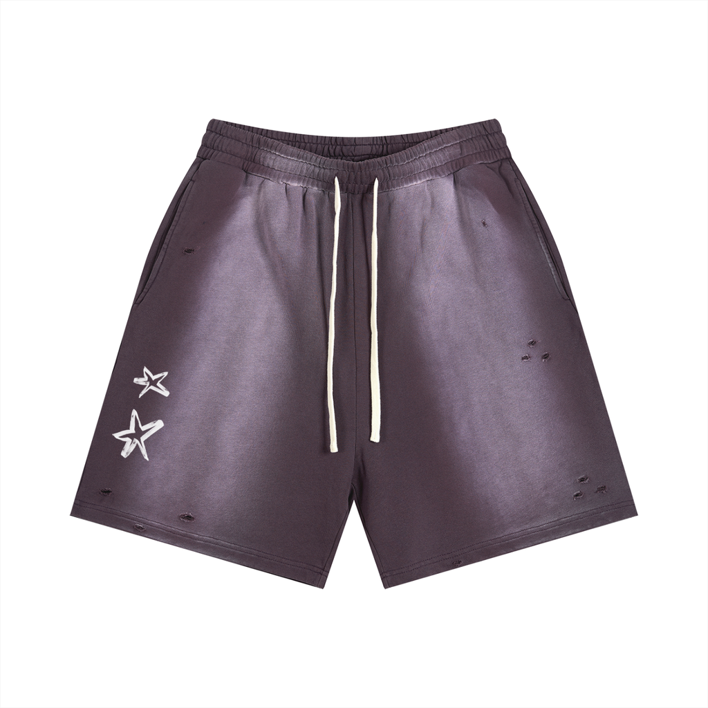 BORN TO CHANGE Sun Fade Distressed Shorts