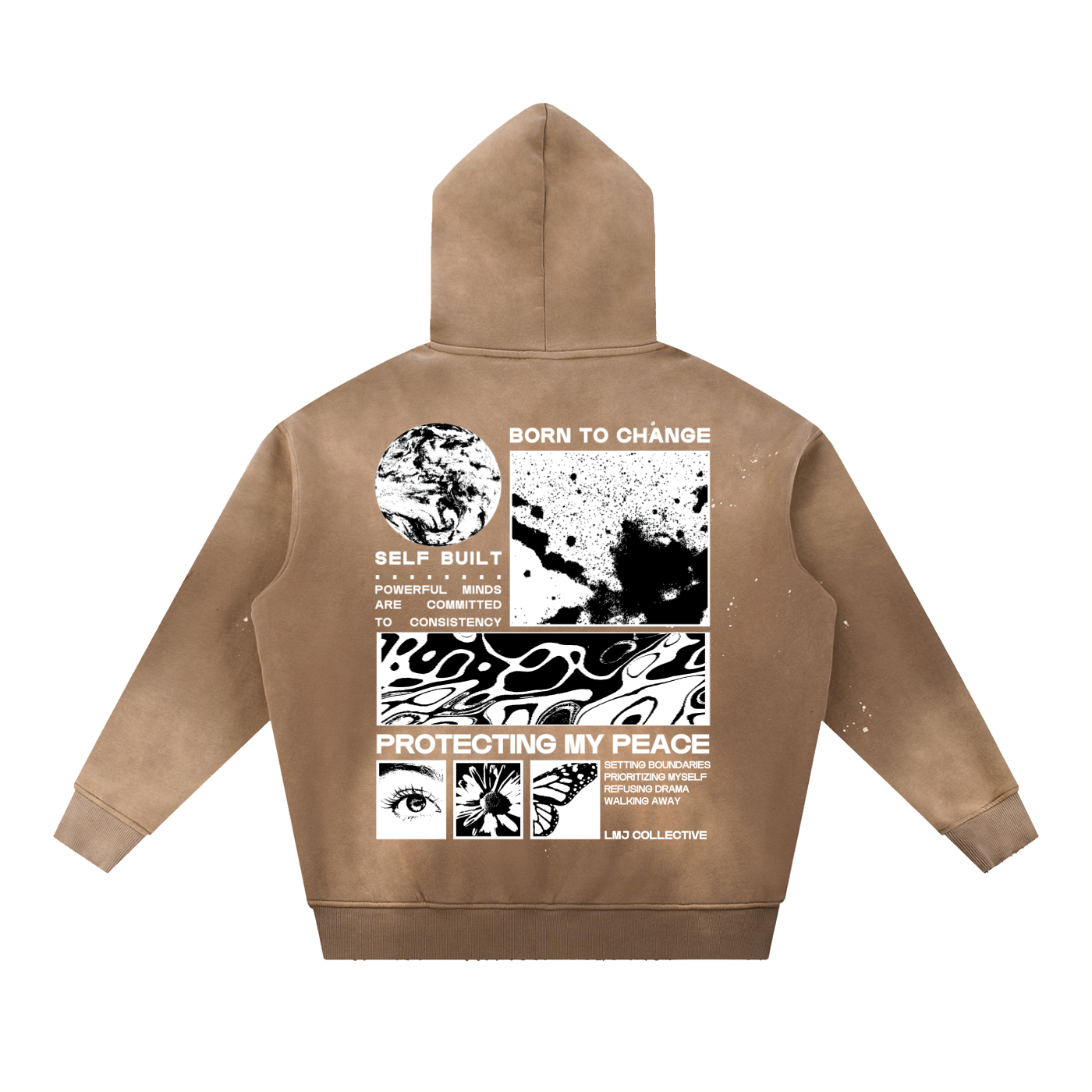 FIRST DROP REMIX Vintage Washed Frayed Fleece Hoodie