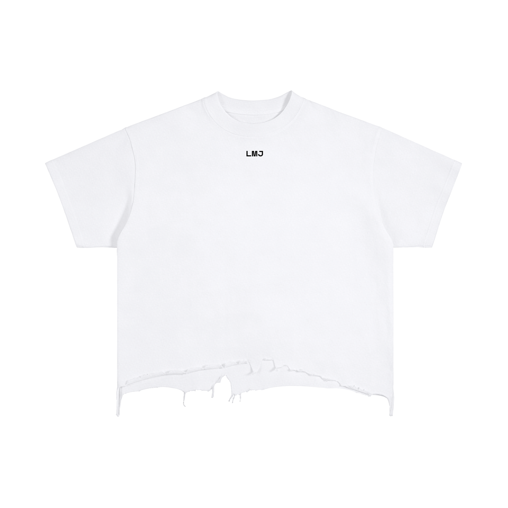 PROTECTING MY PEACE Vintage Wash Boxy Distressed Hem T-Shirt