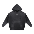 PROTECTING MY PEACE Vintage Washed Frayed Fleece Hoodie