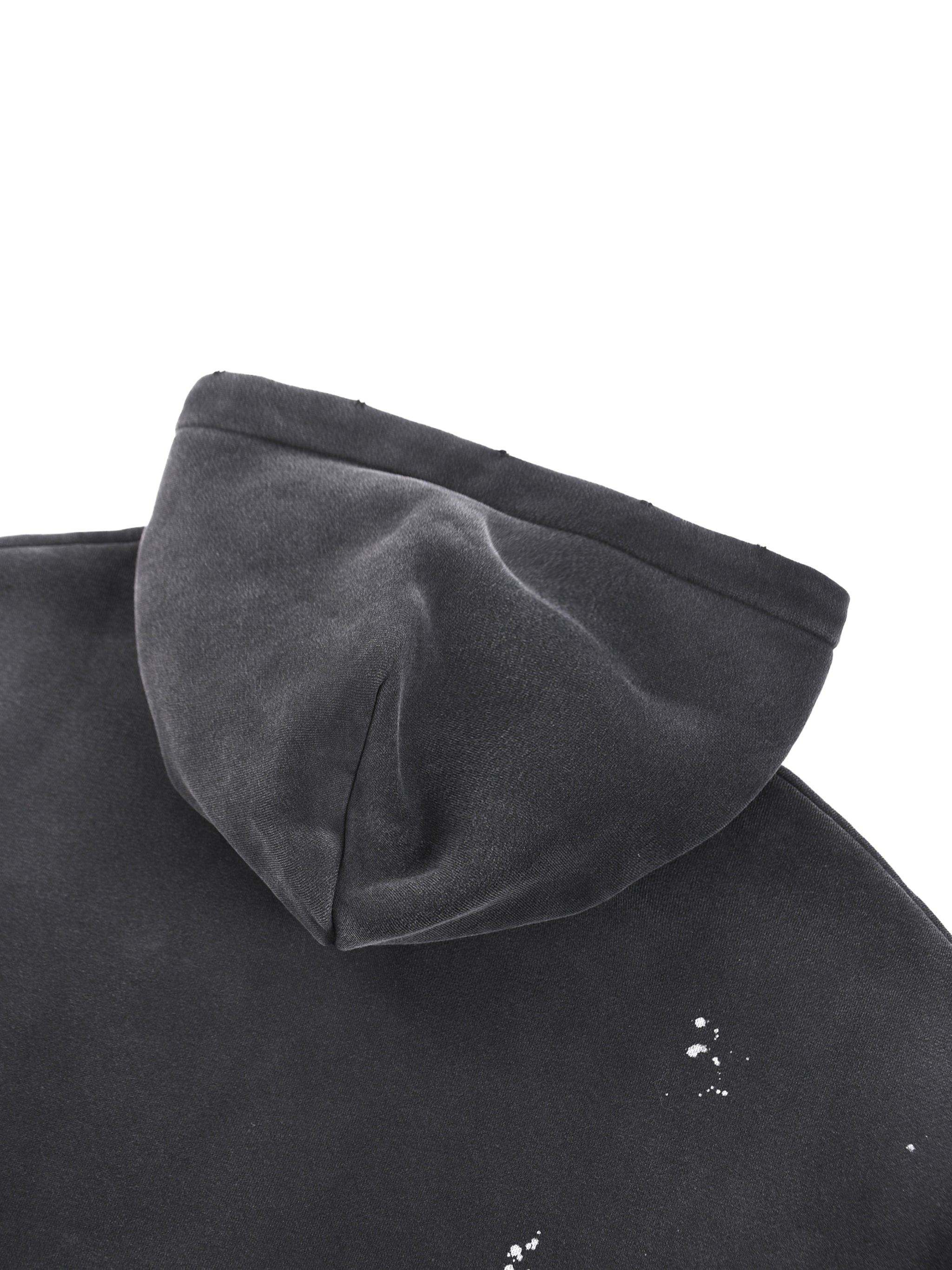 PROTECTING MY PEACE Vintage Washed Frayed Fleece Hoodie